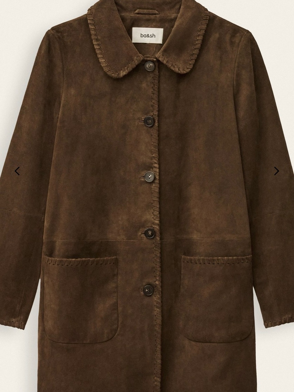 ba&sh Maena Brown Suede Long Coat (new without tags)